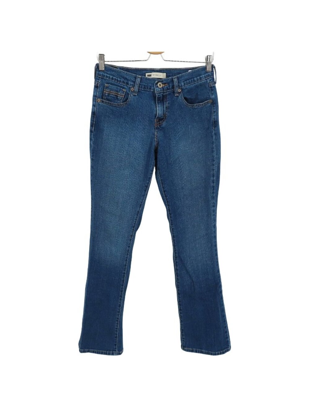 Levis Women 4 Reg 515 Bootcut Blue Denim Jeans W27 L32 Cotton Blend Pockets Pant